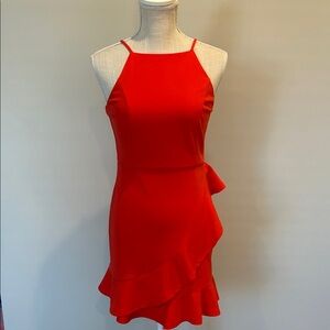 Elegant Orange Sleeveless Dress